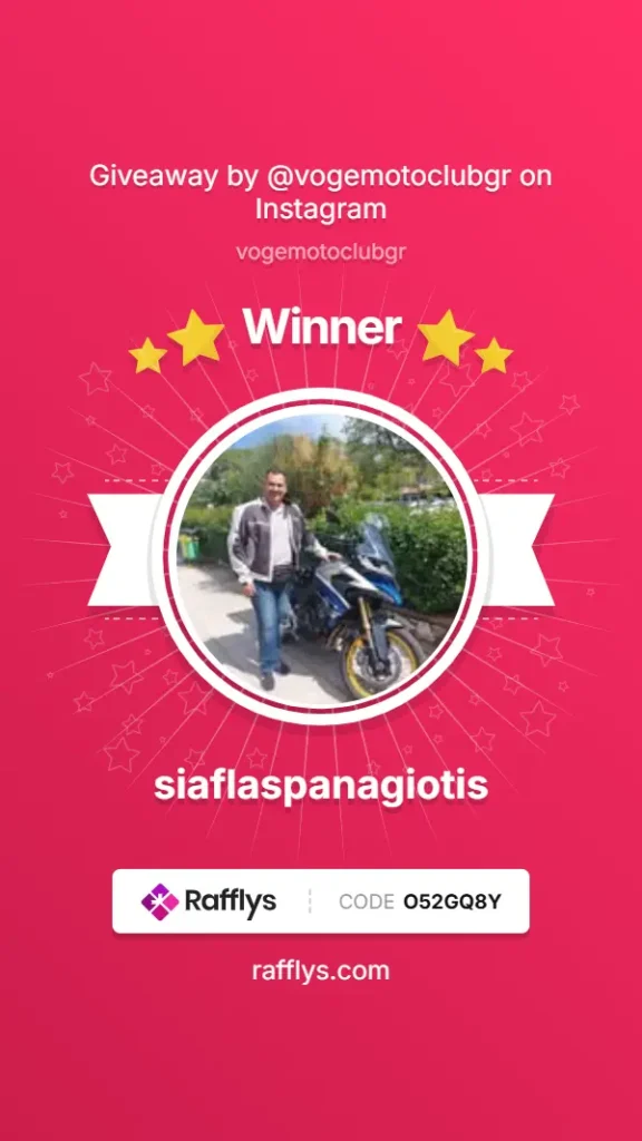 10ο Giveaway Voge Moto Club Hellas - Νικητής